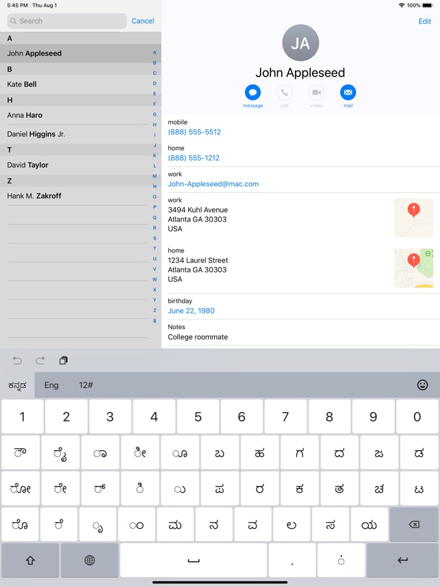 ios kannada keyboard