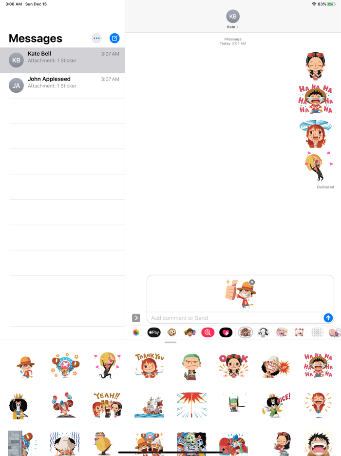 Animated 1 Peice Stickers