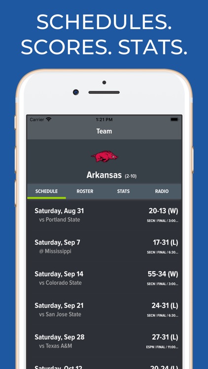 Arkansas Football Schedules screenshot-0