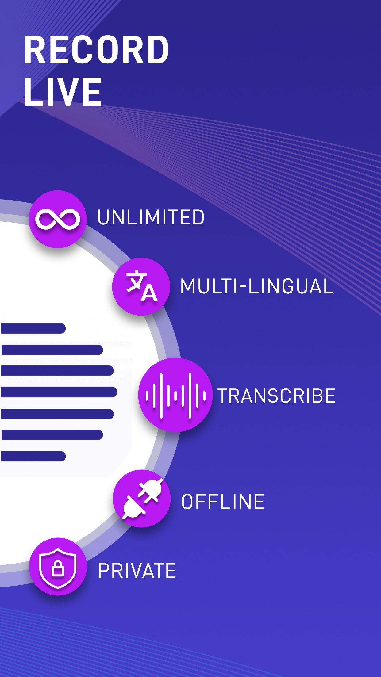 Screenshot do app Ada Dictation - Speech to Text