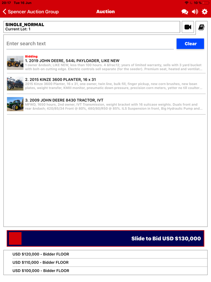 Spencer Auction Live