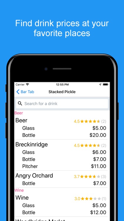 Bar Tab — Drink Price Finder