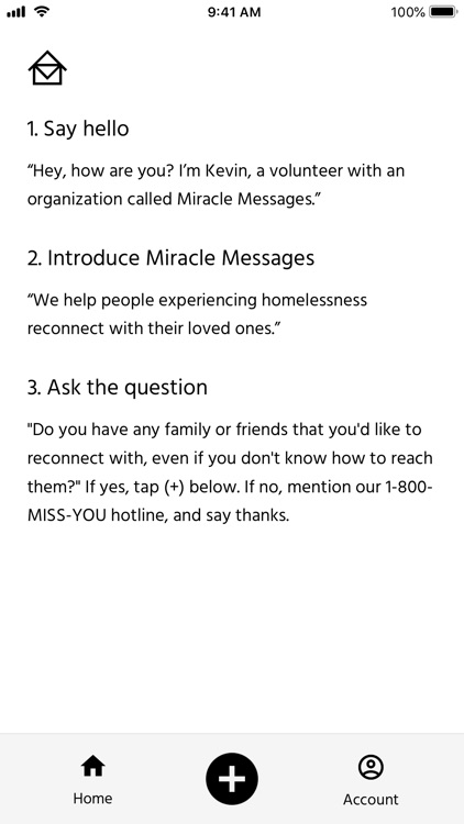 Miracle Messages: Volunteering