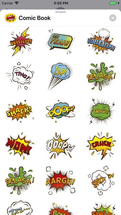 Comic book top stickers