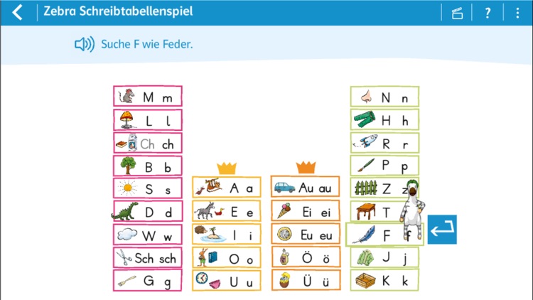 ZEBRA-SCHREIBTABELLE by Ernst Klett Verlag GmbH, Stuttgart