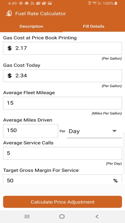 Fuel Price Adjustment Calculat