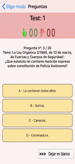 Game screenshot TestOpos Policia Nacional hack