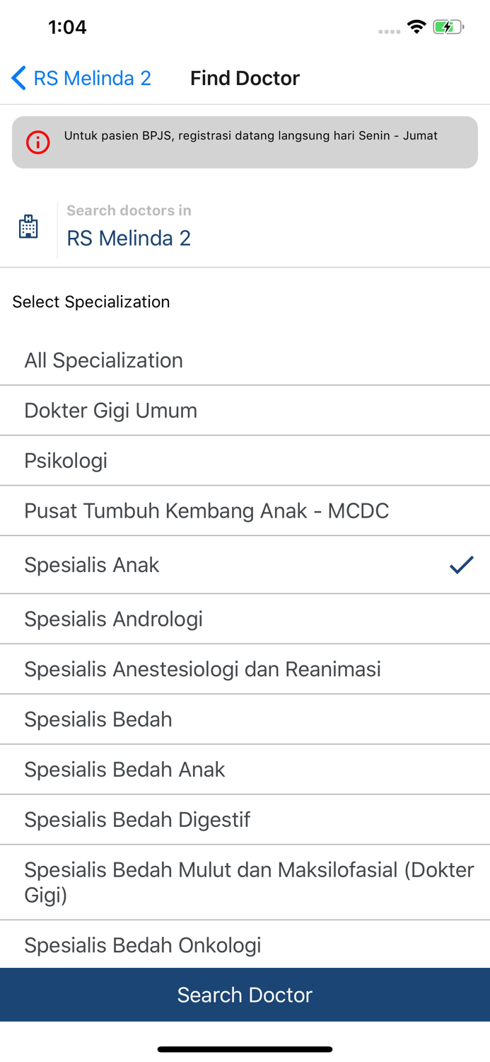Melinda Hospital Reservation