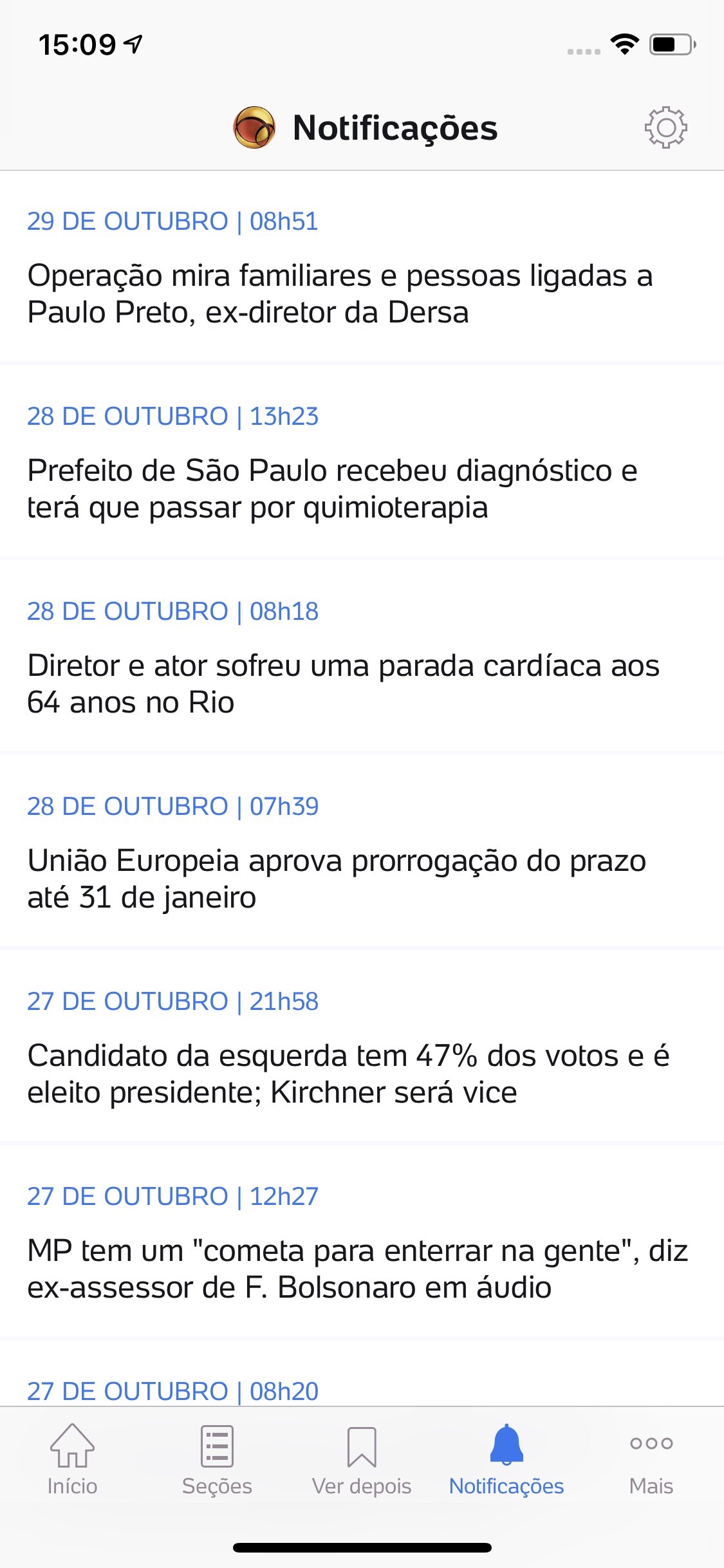 Screenshot do app UOL - Notícias em Tempo Real