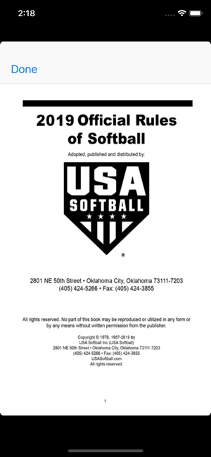 USA Softball 2019 Rulebook(圖2)-速報App