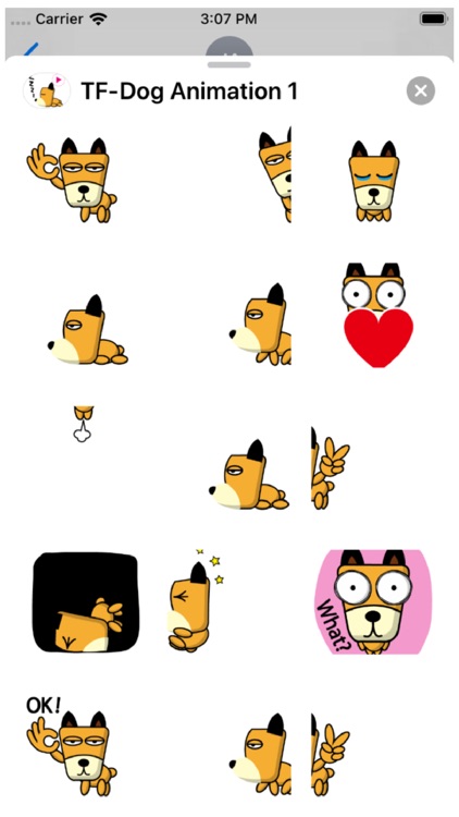 TF-Dog Animation 1 Stickers