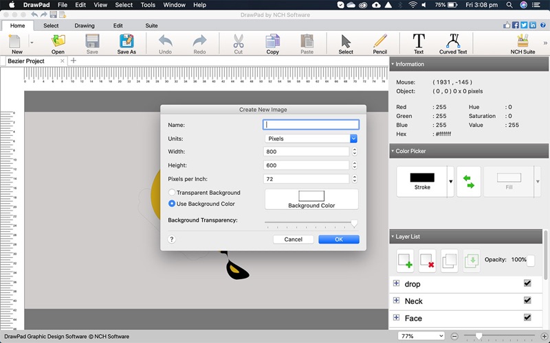 DrawPad Graphic Design Software Screenshot