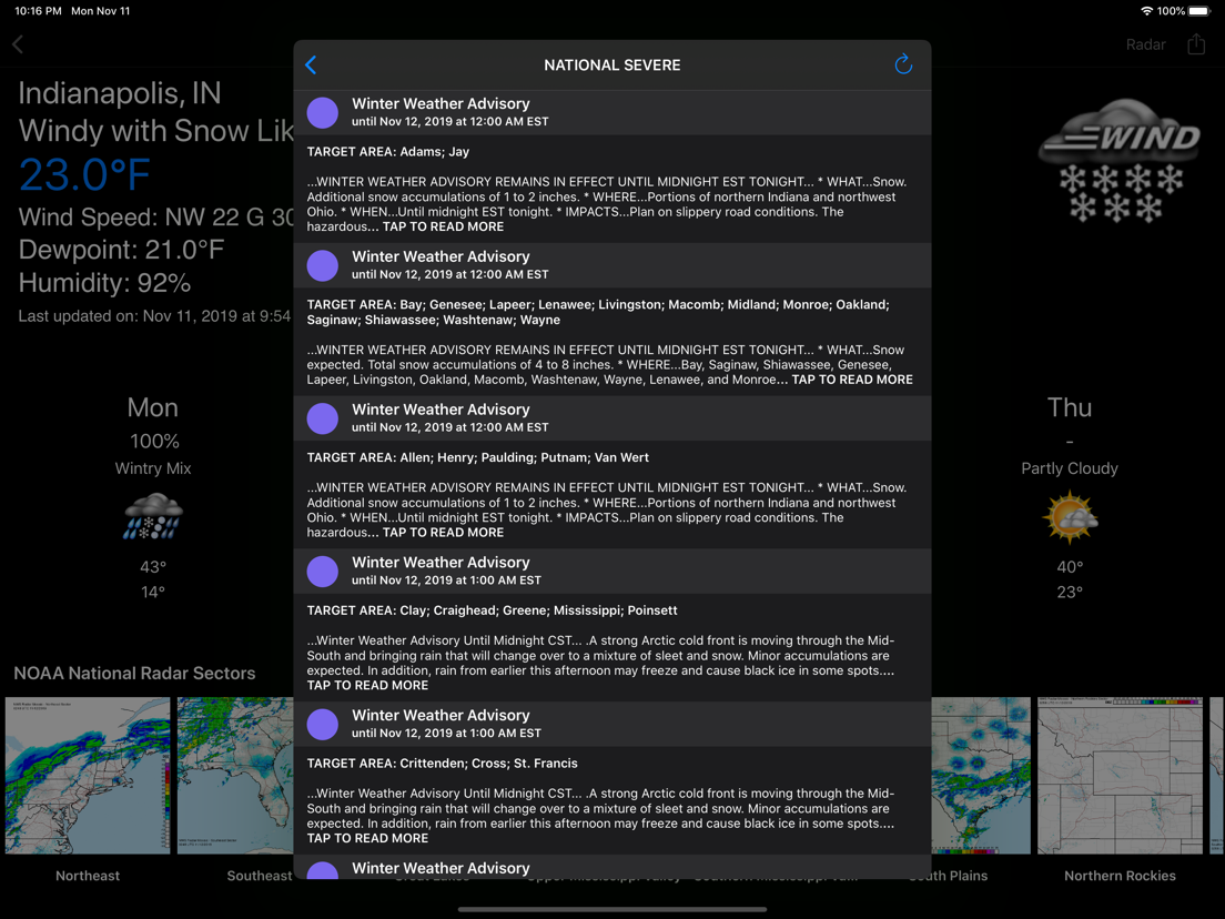 NOAA Weather Radar App voor iPhone, iPad en iPod touch AppWereld