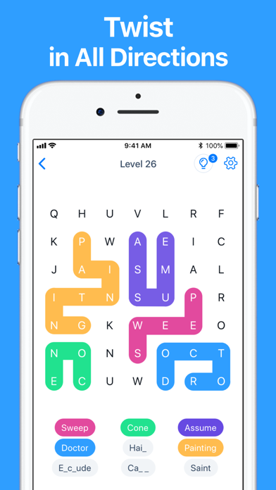 Snaky Words - Word Search Game screenshot 2