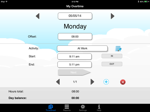 My Overtime IAP - náhled
