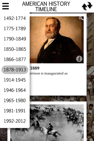 American History App: Timeline - náhled