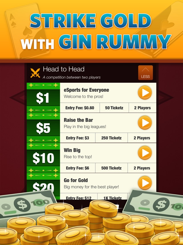 Play Gin Rummy For Cash