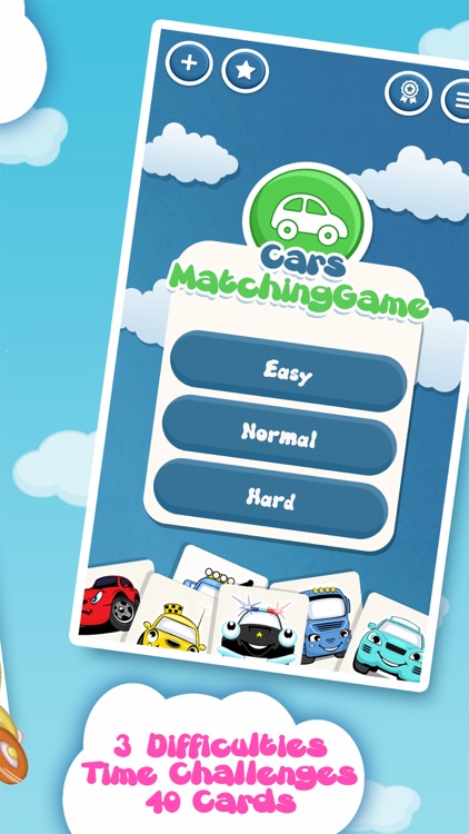 Matching family game: Cars