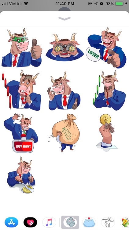 Rich Bull Emoji Stickers