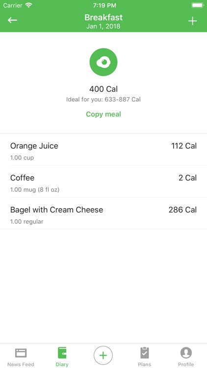 Runtastic Balance Food Diary