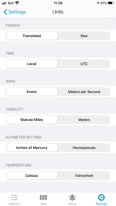 Minimums - METAR/TAF ... screenshot1