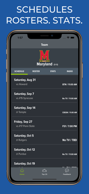 Maryland Football Schedules(圖1)-速報App