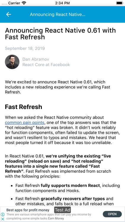 ReactNative Blogs screenshot-3