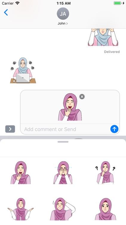 Hijab Girl Stickers iMessages screenshot-8