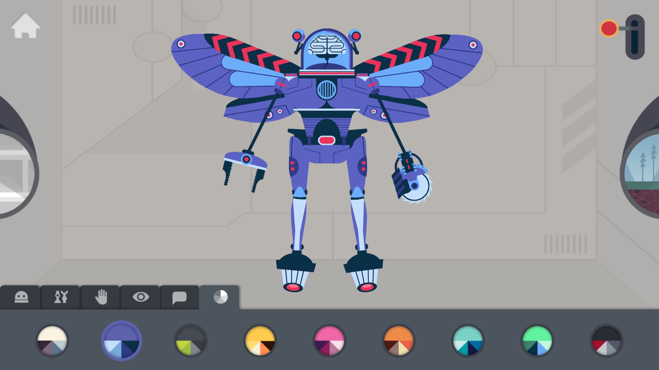 Screenshot do app A Fábrica de Robôs por Tinybop