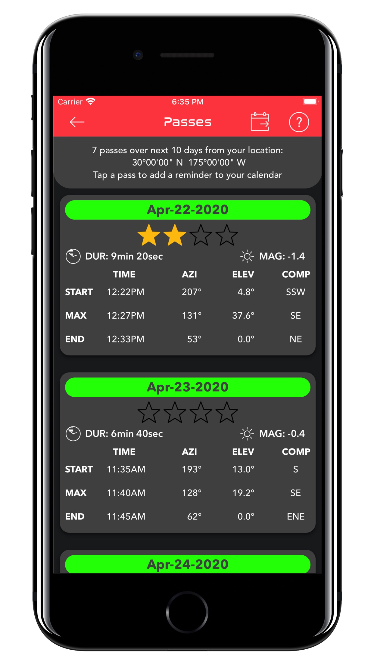 Screenshot do app ISS Real-Time Tracker