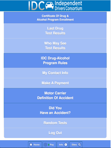 Screenshot of IDCapp Drug Free