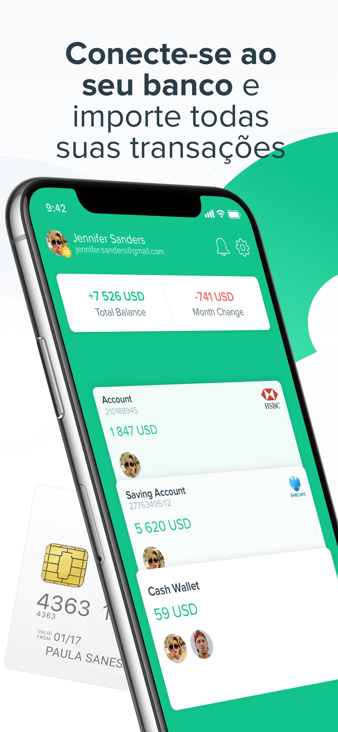 Screenshot do app Spendee: Controle Financeiro