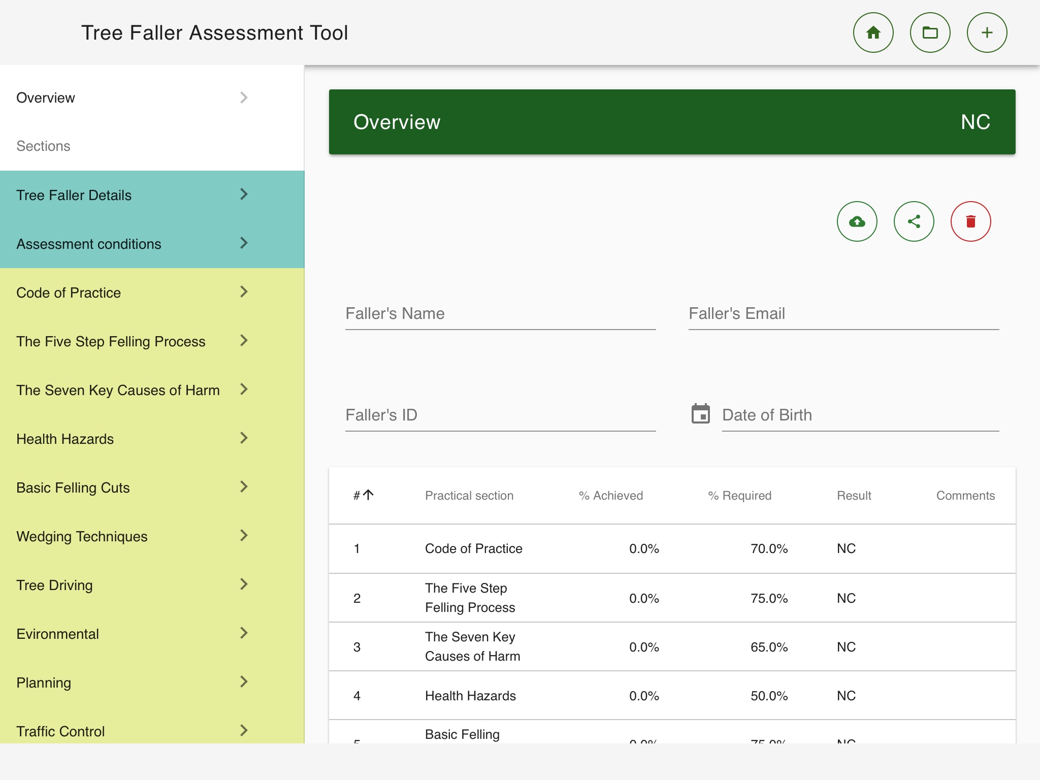 Tree Faller Assessment Tool screenshot 3