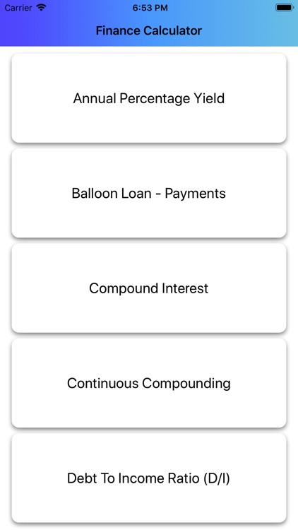 Finance Calculator App