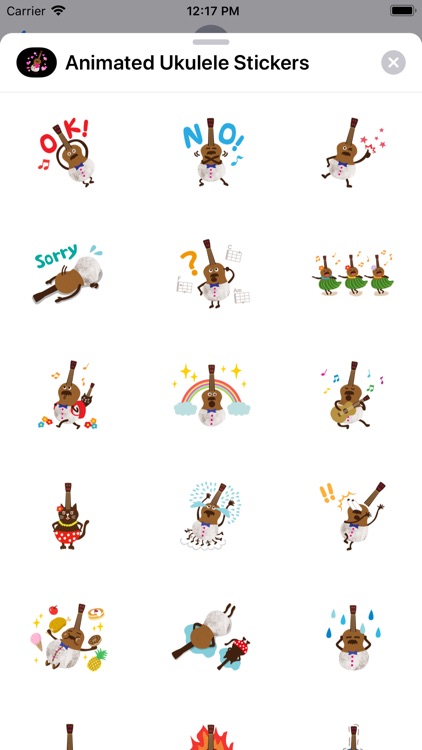 Animated Ukulele Stickers