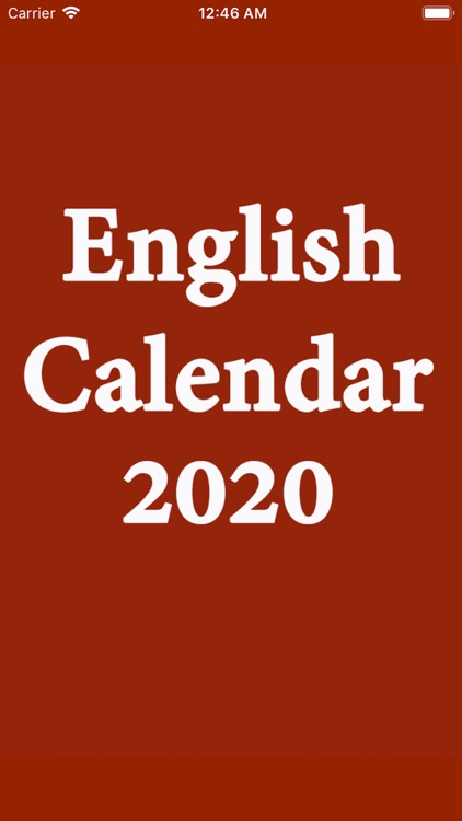 English Calendar 2020 India