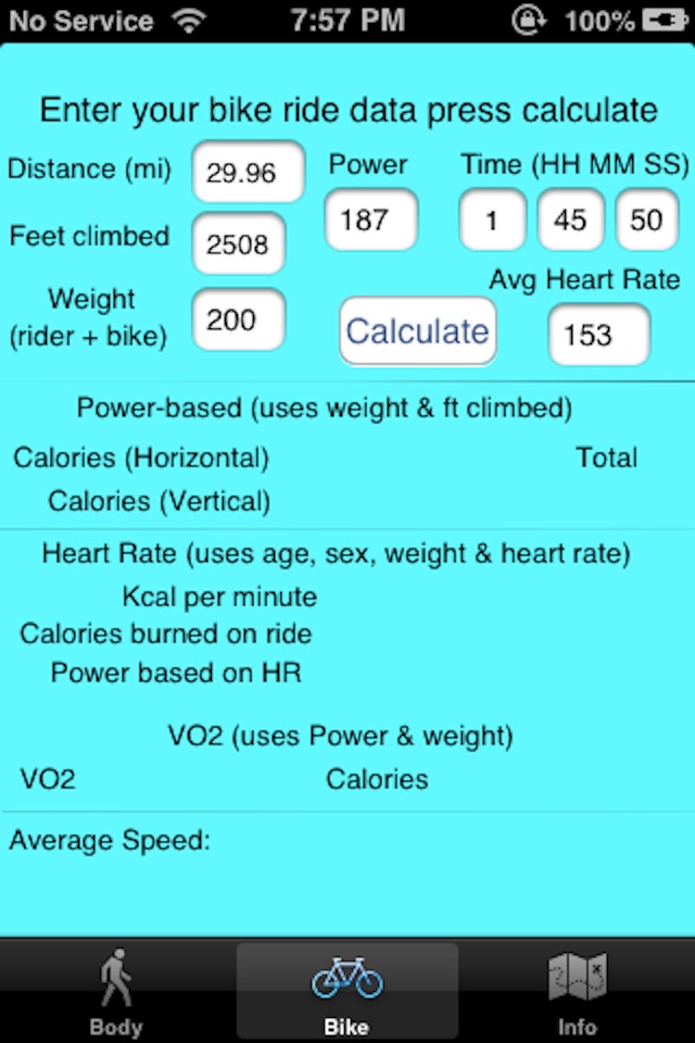 Workout Calc screenshot 2