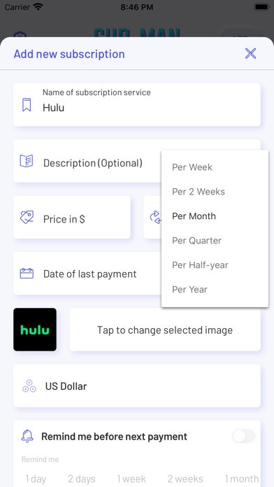 SubMan - Subscription Tracker screenshot 4