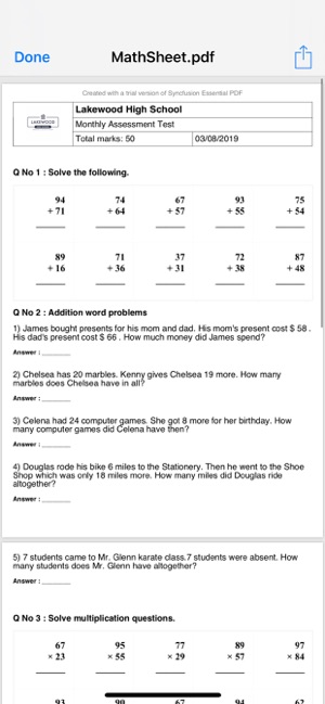 Math2PDF - Math PDF Worksheets(圖8)-速報App