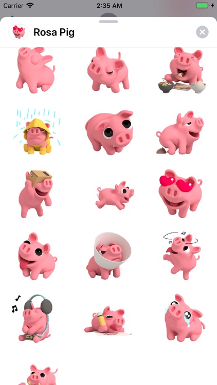 Rosa Pig is in Love Stickers