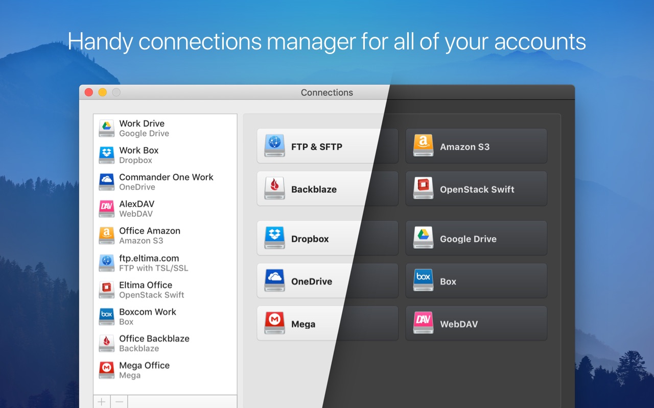 Screenshot do app CloudMounter: cloud encryption
