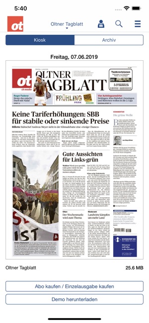 Oltner Tagblatt E-Paper(圖1)-速報App