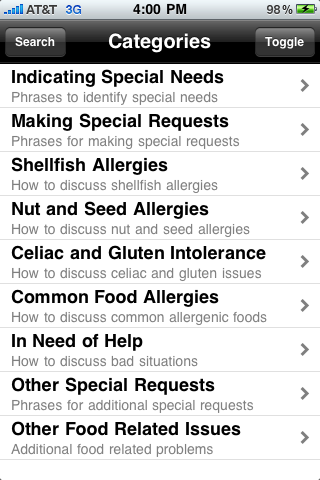 Food Allergies - Italian screenshot 2