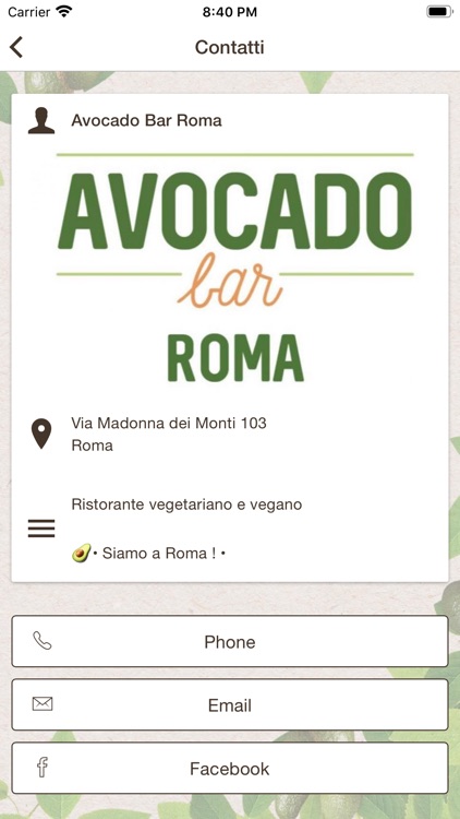 AVOCADO BAR ROMA