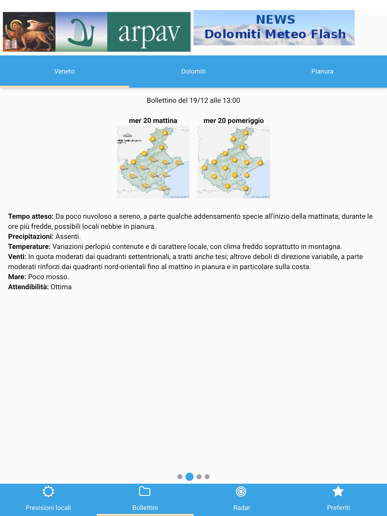 App ARPAV Meteo screenshot 2