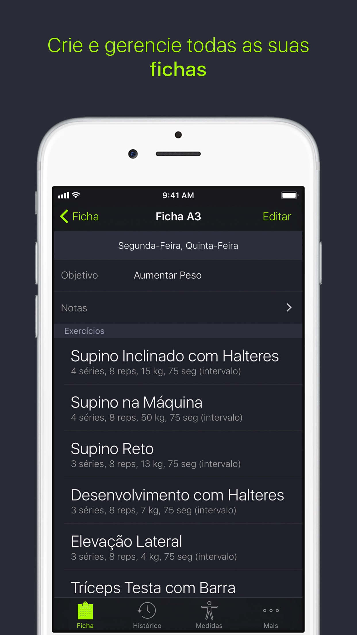 Screenshot do app SmartGym: Gerencie Seu Treino