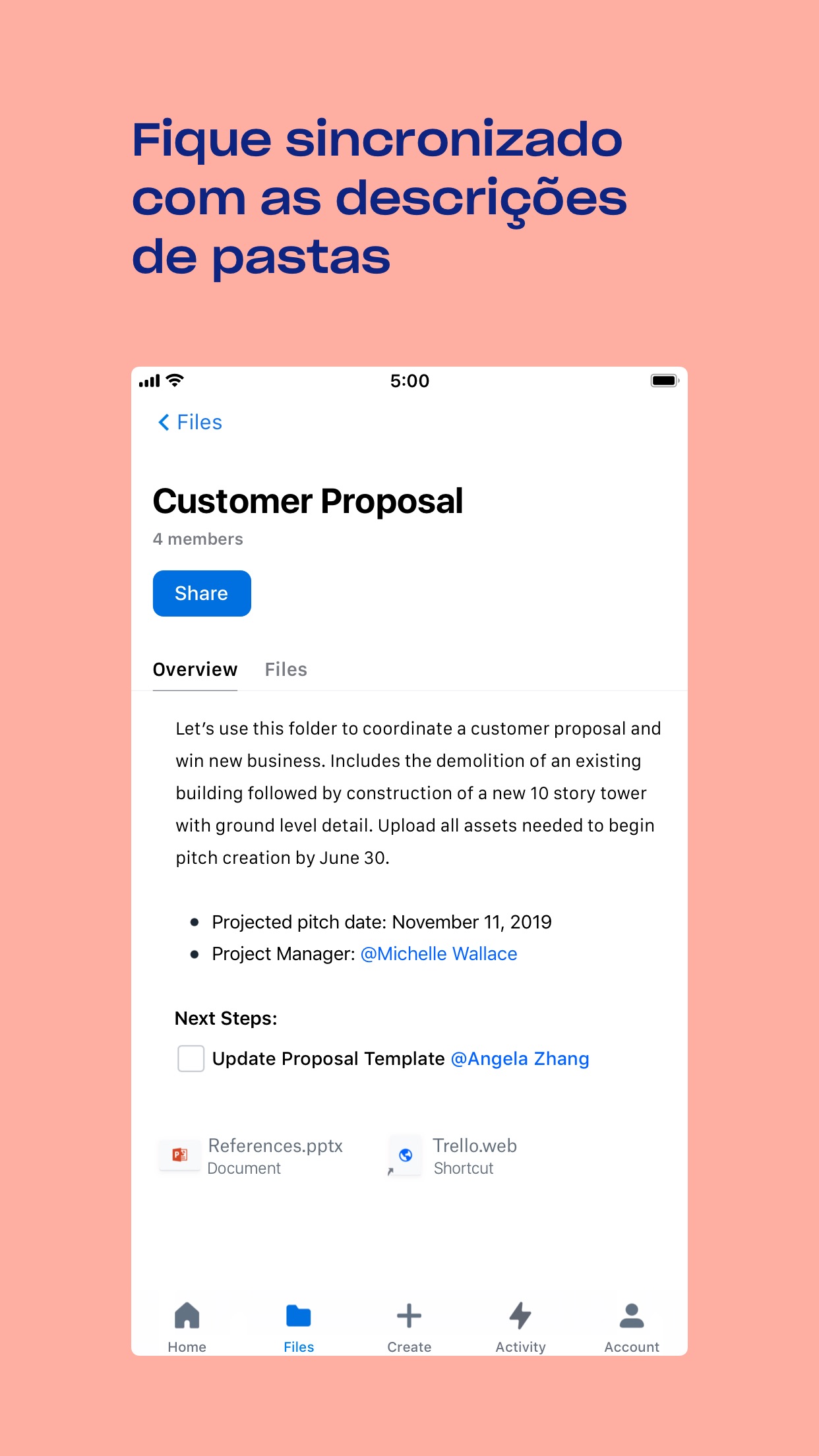 Screenshot do app Dropbox - Salve, compartilhe