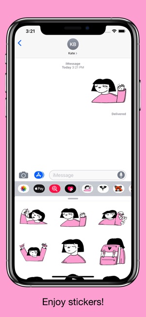 Japan girl in Pink - stickers(圖5)-速報App