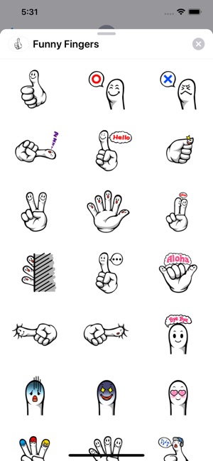 Funny Fingers Sticker Pack