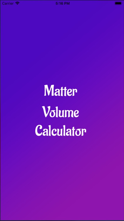 Matter Volume Calculator